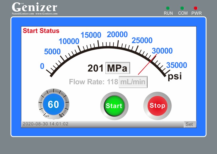 NanoGenizer高压微射流均质机触摸控制屏 NanoGenizer高压微射流均质机触摸控制屏